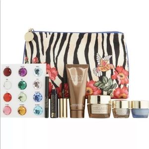 ESTEE LAUDER 7p Revitalizing Supreme Mascara Eye Liner Makeup Zebra Bag NIP $155